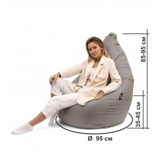 Кресло Груша Вельвет Платина XXXL