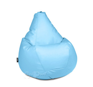 Кресло Груша Экокожа Голубой XXL