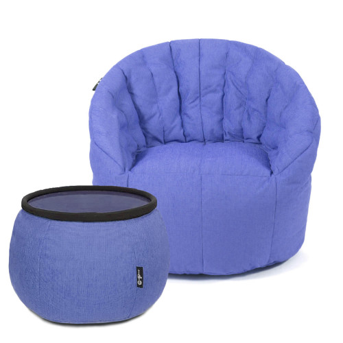 Комплект Бескаркасное Кресло Австралия и Пуф Версус Blue Lava